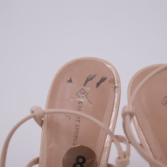 Call It Spring Women's Cream Point Toe Slingback Straps Heel Shoes - Picture 2 of 4